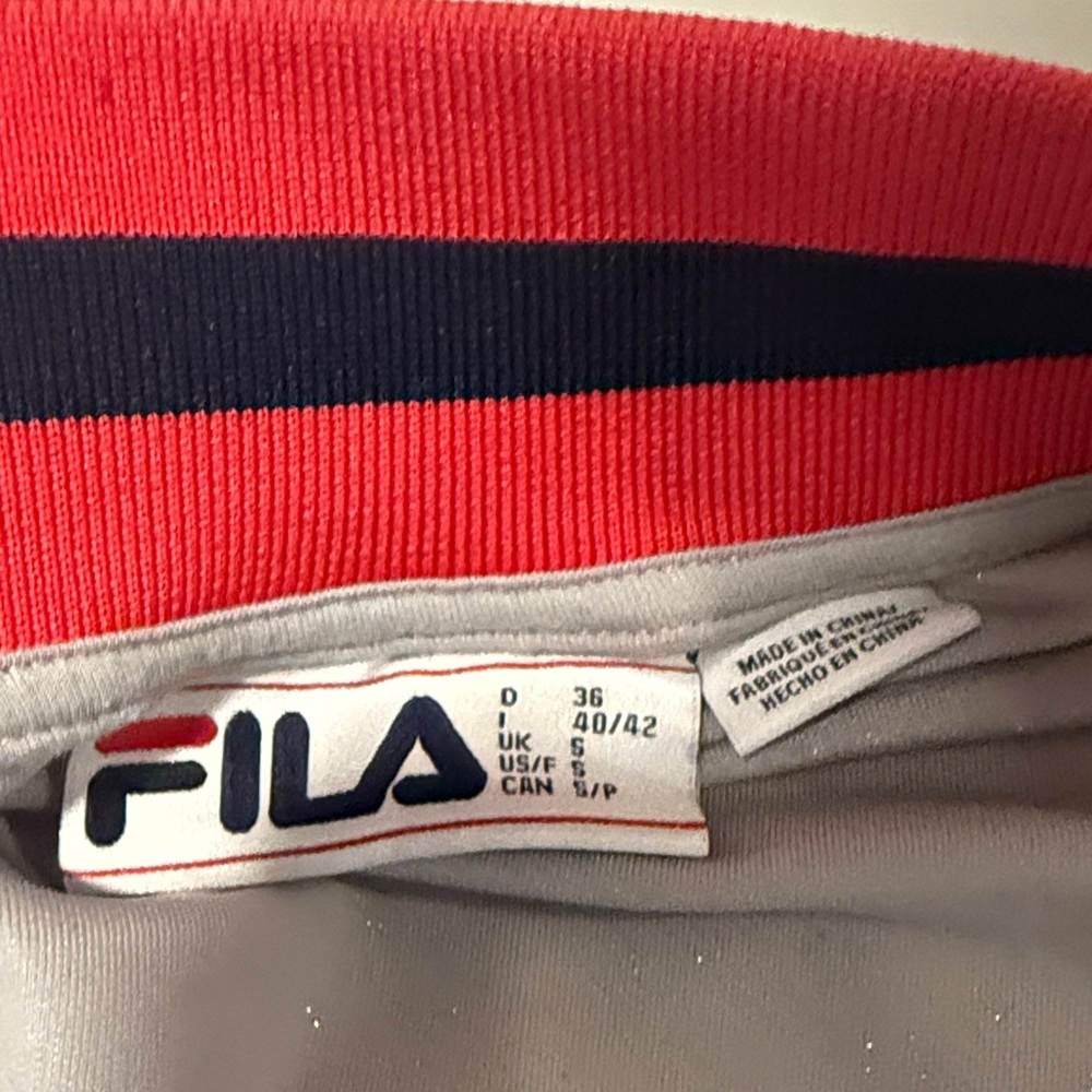 Fila Silver Jacket with Red and Black Trim - Picture 3 of 5